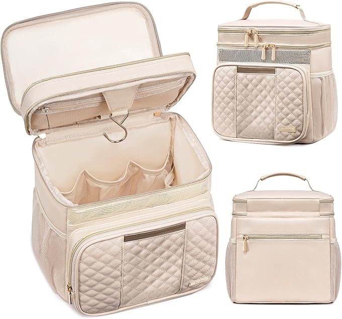 Large Leather Toiletry Bag for Women Men,Bathroom Bag,Water Resistant Portable Shower Caddy for College Dorm,Hanging Toiletry Bags for Traveling,Gym Camping Cruise Ship Travel Essentials Shower Bag