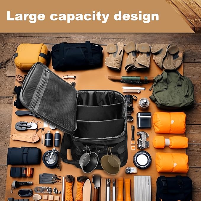 Portable Waterproof Fireproof Camping Storage Bag, Grill Carry Bag, Cookware Organizer, Outdoor Case for Camping, Tailgating, Grilling, Bag Only