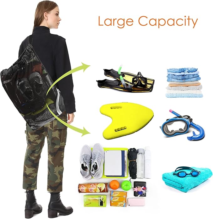 BeeGreen Drawstring Backpack for Men Women Athletic Gym Sports Workout Beach Swim …