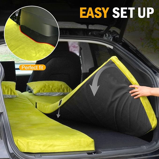 Memory Foam Camping Mattress for Tesla Model Y Sleeping Pads Sleeping Mat 3 INCH Thick Road Trip/Car Camping/Super Charger Nap/Temporary Car Sleeping