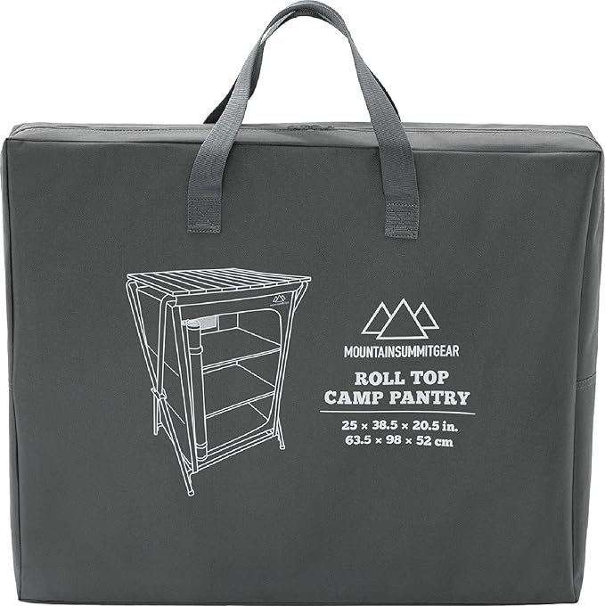 Foldable Roll Top Camping Pantry and Table, Made by Caddis Sports