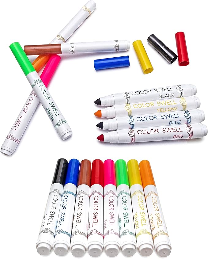 Color Swell Washable Bulk Markers Pack 18 Boxes of 8 Vibrant Colors (144 Total) Perfect Markers for Kids, Parties, Classrooms - Bulk Broad Line Markers