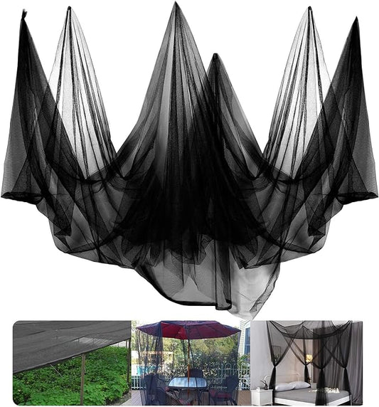 78x10Ft Mosquito Netting Garden Mesh Netting, Fly Bird Net Barrier Hunting Blind Plant Protecting Net, 3x24m,Black