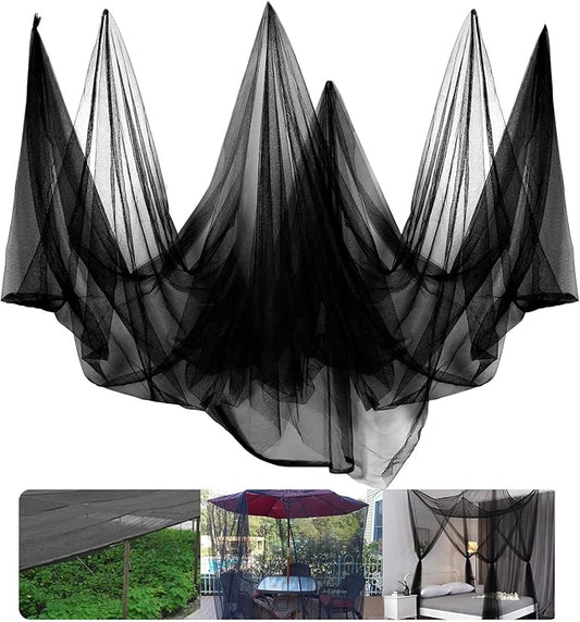 78x10Ft Mosquito Netting Garden Mesh Netting, Fly Bird Net Barrier Hunting Blind Plant Protecting Net, 3x24m,Black