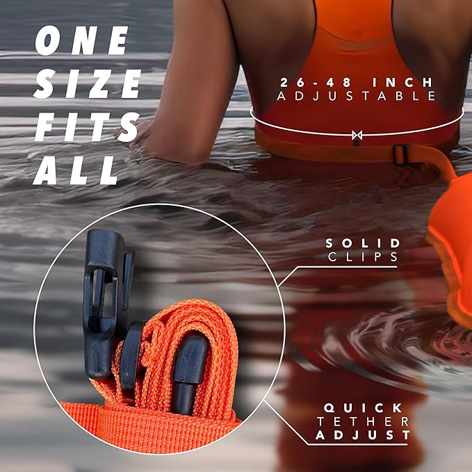 Swim Buoy for Open Water with Dry Bag 15L - Fully Waterproof Swim Bubble - Be Safe with Higher Visibility, Toughened Nylon and Rest Handle Swimming Buoy - Open Water Buoy for All Season Swimmers