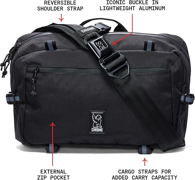 Chrome Industries Kadet Max Messenger Bag – Crossbody Sling Backpack for Men and Women w/Quick Release Buckle