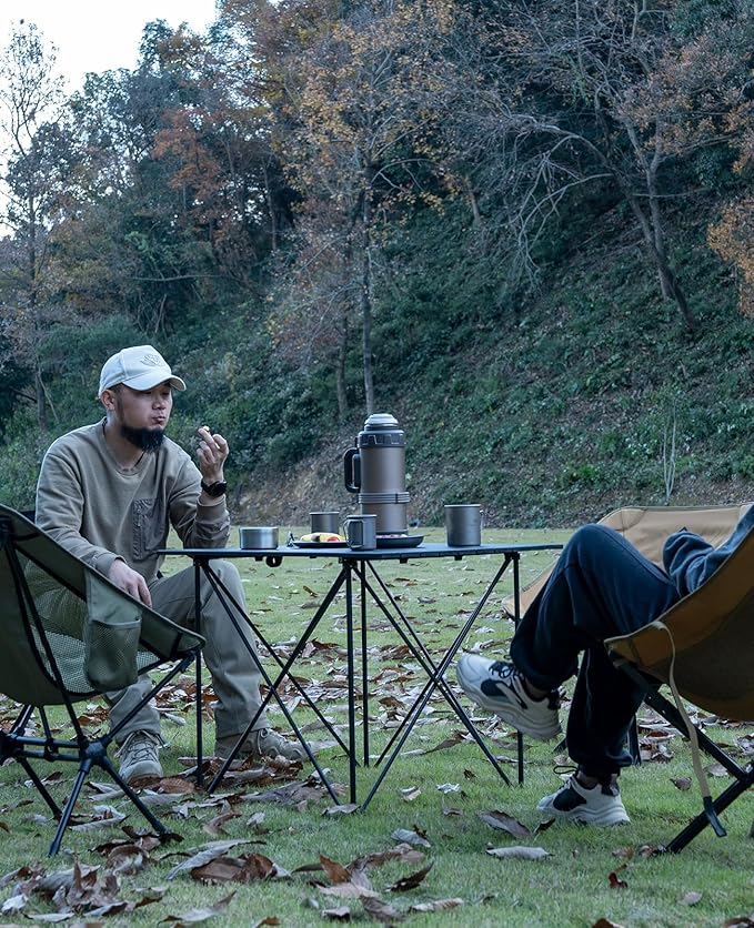 iClimb Ultralight Compact Camping Folding Table with Carry Bag (Reinforced Silver - XL)