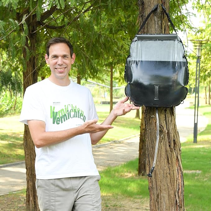 Camping Shower Bag, Solar Shower Bag 5-Gallon with Detachable Hose, Retractable Head Switch - Portable Shower for Camping Suitable for Camping, Hiking, Travel, Beach Swimming