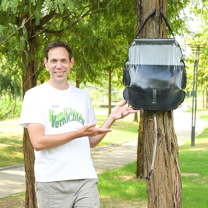 Camping Shower Bag, Solar Shower Bag 5-Gallon with Detachable Hose, Retractable Head Switch - Portable Shower for Camping Suitable for Camping, Hiking, Travel, Beach Swimming