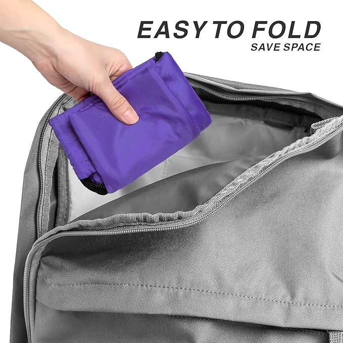 BuyAgain Drawstring Backpack Sports Water Resistant String Bag Sport Gym Sackpack for Women Men Large with Zipper, Purple