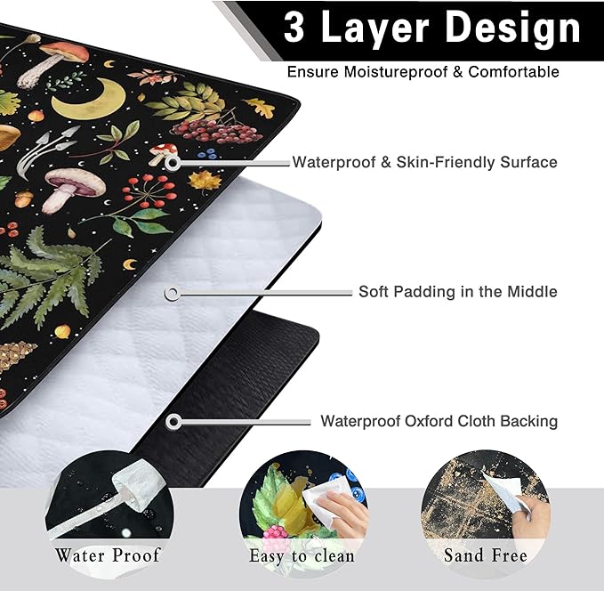 Extra Large Picnic Blankets Waterproof Foldable (80 "x 80") Beach Blanket Waterproof Sandproof,3-Layer Thicking Mat Outdoor Packable Camping Blanket