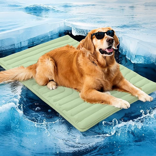 ZonLi Dog Cooling Mat, 48" x 28"Large, Reversible Cooling Pad for Dogs & Cats (Cool & Warm), Durable & Machine Washable, Pet Mat for Crate, Kennel, Bed, Sofa, Sage Green