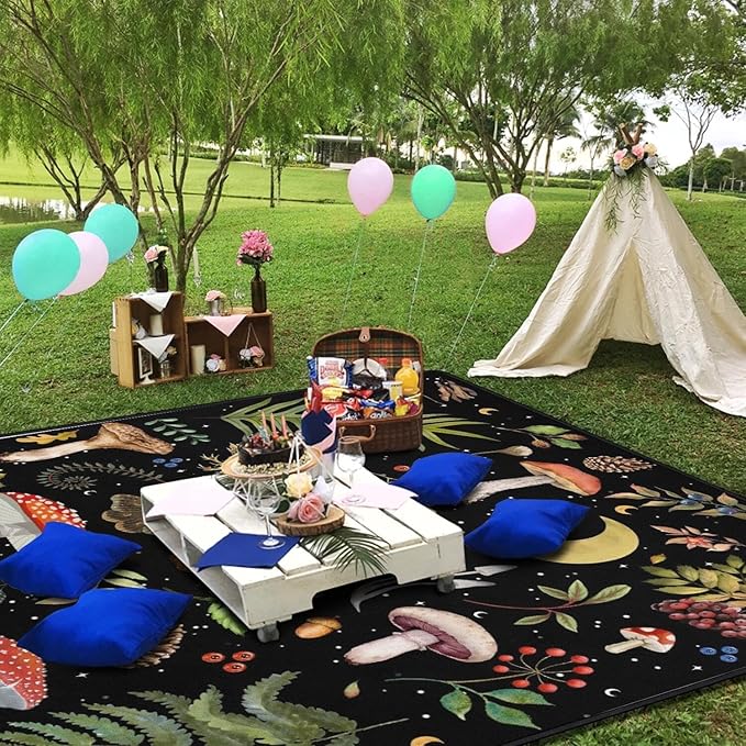 Extra Large Picnic Blankets Waterproof Foldable (80 "x 80") Beach Blanket Waterproof Sandproof,3-Layer Thicking Mat Outdoor Packable Camping Blanket