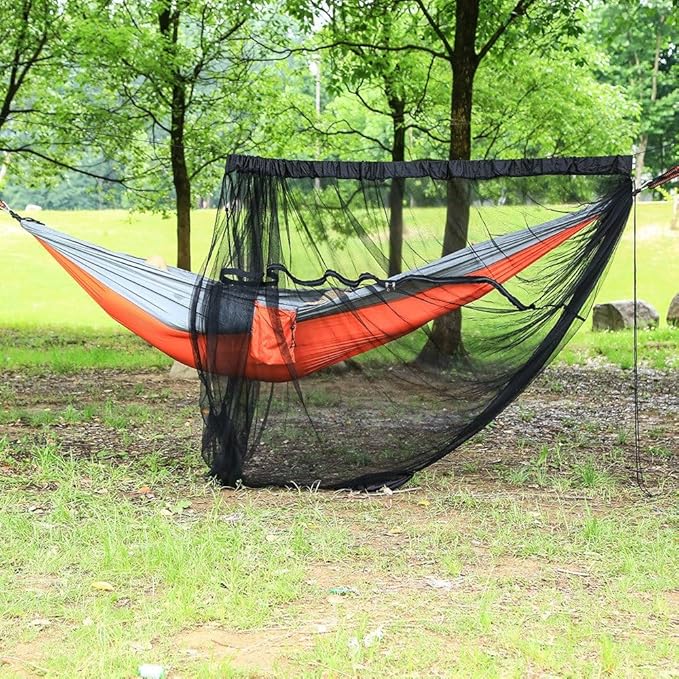 Hammock Mosquito Net, Extra Large Opening,Camping & Hiking Accessory,Anti-Mosquito Protection,Lightweight & Portable,Compatible with Most Hammocks.