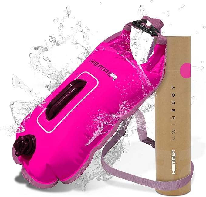 Swim Buoy for Open Water with Dry Bag 15L - Fully Waterproof Swim Bubble - Be Safe with Higher Visibility, Toughened Nylon and Rest Handle Swimming Buoy - Open Water Buoy for All Season Swimmers