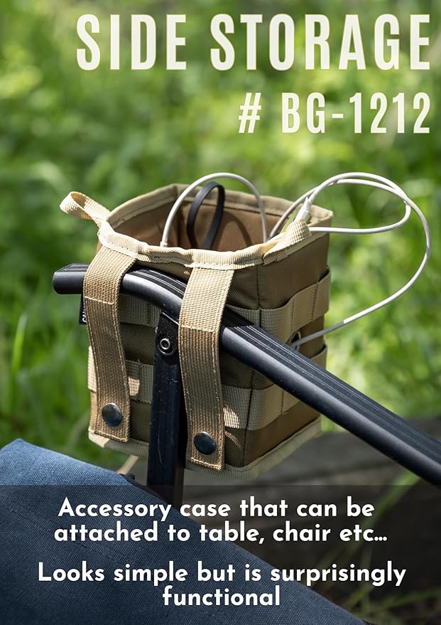 CAMPINGMOON Storage Box Accessory Gear Organizer XS for Camping Chair Tactical Table Field Rack Coyote BG-1212