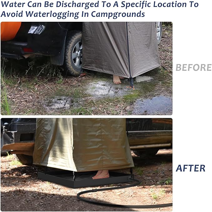 Camping Shower Base - Shower Tent Awning Base - Portable Shower Floor Accessories - Avoid Barefoot Contact with Dirt, Collect Water and Bathe Your Pets - for Outdoor,Camping,Beach, or Tailgate
