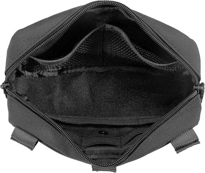 Tactical Molle Admin Pouch Utility Laser Cut EDC Tool Pouch Bag Horizontal Modular Pouches Include US Flag Patch and Keychain