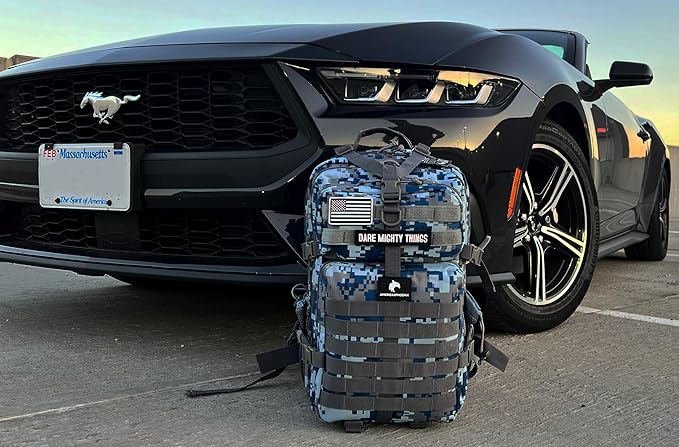 45L Elite Tactical Backpack | 3X Stronger Work & Military Backpack | Water Resistant and Heavy Duty | 3 Day MOLLE Bug Out Bag (Blue Jay)