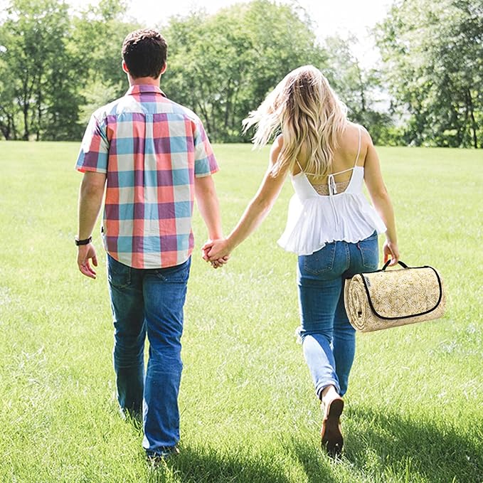 Large Beach Blanket Waterproof Sandproof Picnic Blankets Outdoor Blanket Foldable Beach Mat Sandfree with Carry Strap Lightweight Beach Blankets fit 2-4 Adults for Beach Camping Grass Lawn Park