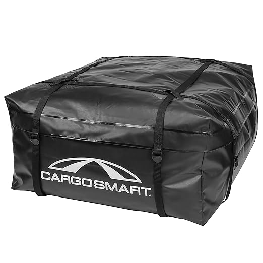 CargoSmart Rainproof Cargo Carrier - Soft Sided Bag for Car Top, 36'x30'x16' - Up to 10 Cubic Feet of Storage, Easily Mounts to Vehicle's Bare Roof, Roof Rack or Basket
