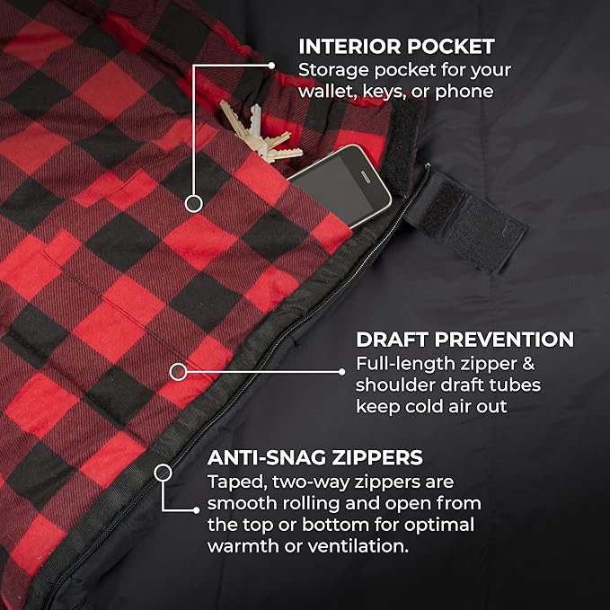 Teton Celsius XXL Sleeping Bag, Cold Weather Sleeping Bags for Adults and Kids, Camping Made Easy and Warm. Compression Sack Included, 35F, 25F, 0F, 20F Degree