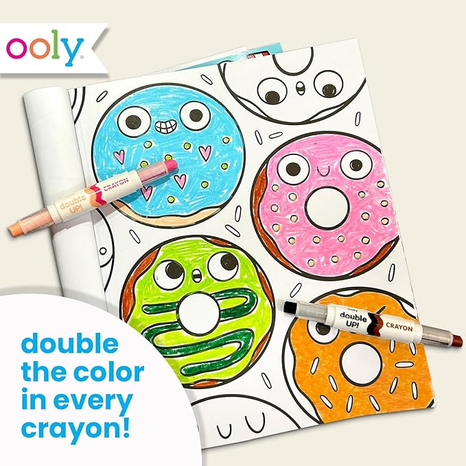 Ooly Double Sided Set of 6 Crayons, 12 Total Colors, Non Toxic, Water Soluble Twistable Crayons in Plastic Tubes to Prevent Breaking and Messes