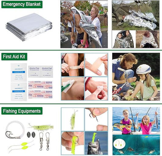 Survival Kit 35 in 1, First Aid Kit, Survival Gear, Survival Tool Gifts for Men Boyfriend Him Husband Christmas Camping, Hiking, Hunting, Fishing