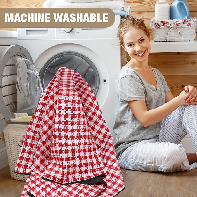 G GOOD GAIN Picnic Blankets Outdoor Extra Large - 80"x80" Portable Waterproof Picnic Blanket, Machine Washable 3-Layer Foldable Park Mat with Sandproof Backing for Grass, Hiking, Travel (Red)