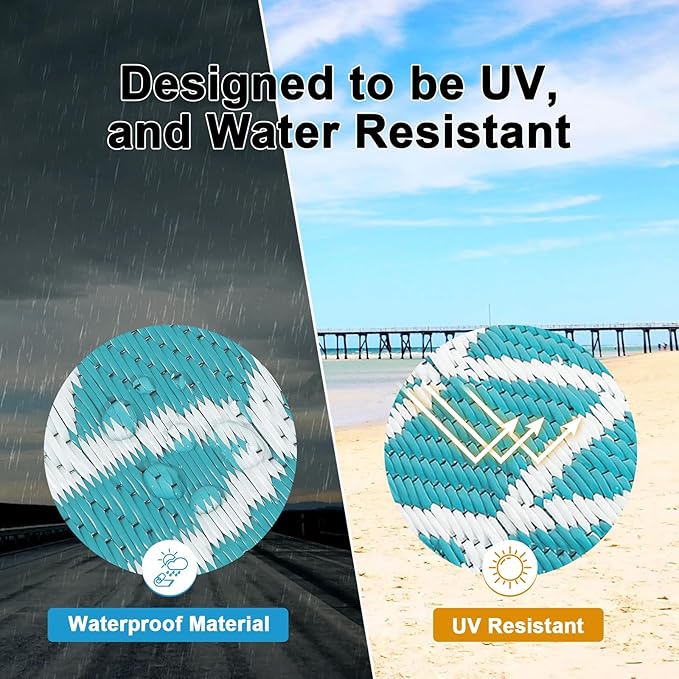 HEBE Outdoor Rug 6'x9' for Patios Waterproof Clearance Reversible Patio Mat Plastic Straw Rug RV Camping Mat Outside Area Rug Carpet for Camping RV,Porch,Deck,Balcony,Camper,Backyard