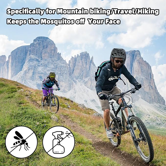 6 Packk Mosquito Covers Wearable Head Net Face Mesh Protecting Net Mosquito Fly Insects Bugs Preventing for Outdoor