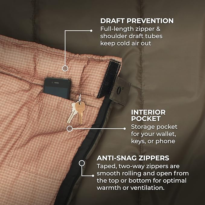 Teton Celsius XXL Sleeping Bag, Cold Weather Sleeping Bags for Adults and Kids, Camping Made Easy and Warm. Compression Sack Included, 35F, 25F, 0F, 20F Degree