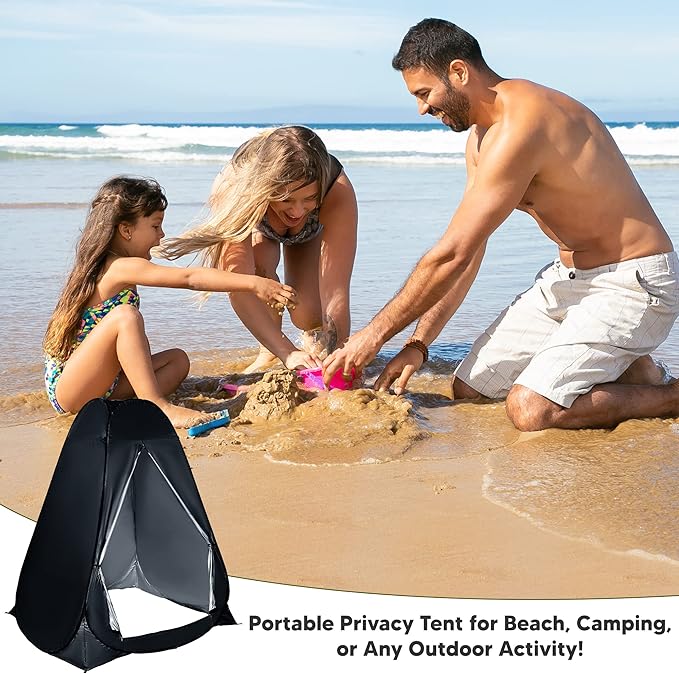 Pop Up Large Privacy Tent - 7ft Tall - Oversized Strong Camping Toilet Tent- Portable Camp Shower Pod w/Hooks- Porta Pod- Outdoor Bathroom, Potty, Changing Private Room