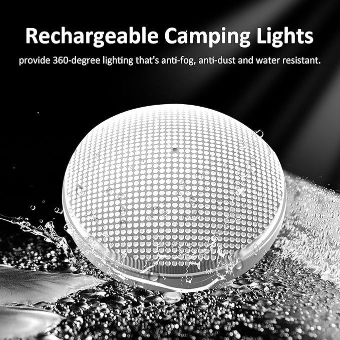 Tent Light Rechargeable 2400mAh Waterproof for Camping,Outdoor,Power Outage(4 Pack)