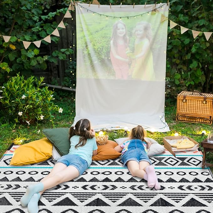 Outdoor Rugs Patio Camping Waterproof - 9x12 Plastic Straw Patio Rug Portable for Campers, Outside RVs Mat, Outdoor Area Carpet for Patios Clearance, Backyard Porch, Balcony, Picnic