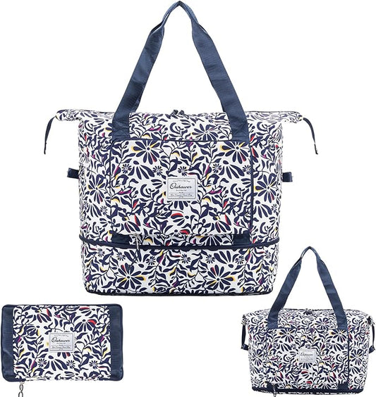 Large Capacity Foldable Travel Bag Expandable Portable Carry on Bag Dry&Wet Separation Sports Duffel Bags