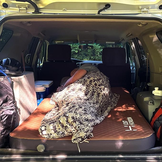 LOSTHORIZON Air & Foam Camping Mattress, Self-Inflating Sleeping Pad, 4.5" Thick, with Pump Sack, Twin