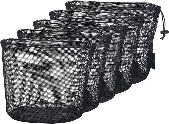 5pcs Nylon Mesh Bag Travel Stuff Sack Sports Equipment Bag BVP04