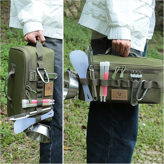 Tactical Camping Storage Bag 9L Tactical Utility Tote Bag Camping Cookware Organizer Trunk Organizer