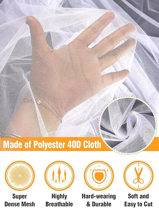 2 Pcs Mosquito Net for Patio - 10Ft x 13Ft for Each Garden Mesh Screen Barrier, Super Dense Patio Netting for Balcony Porch Umbrella Fruit Tree Gazebo Canopy RV Camping, White