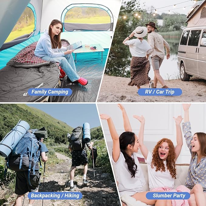 KingCamp Sleeping Bag for Adults, Cold Weather & Warm Extra Wide Big & Tall XL Portable Waterproof Flannel Sleeping Bags, Essentials Gear Accessories for Camping Backpacking Hiking Indoor & Outdoor