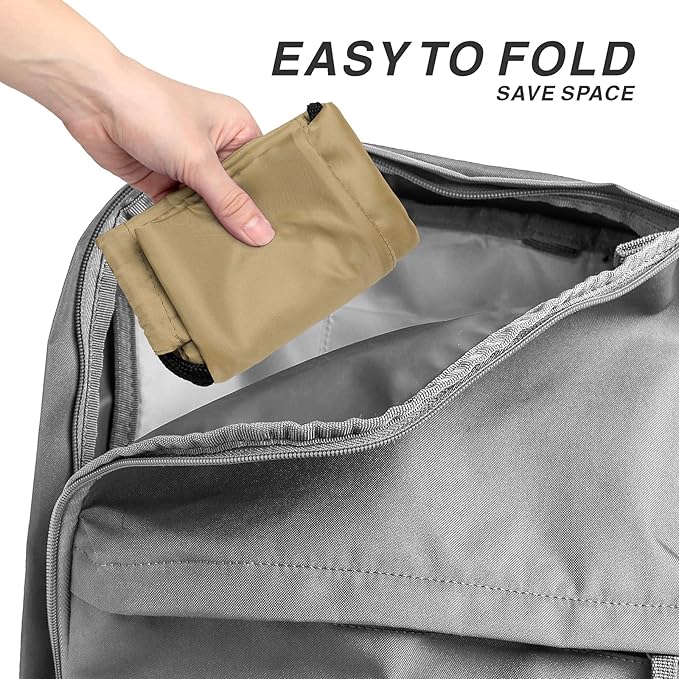 BuyAgain Drawstring Backpack Sports Water Resistant String Bag Sport Gym Sackpack for Women Men Large with Zipper, Khaki