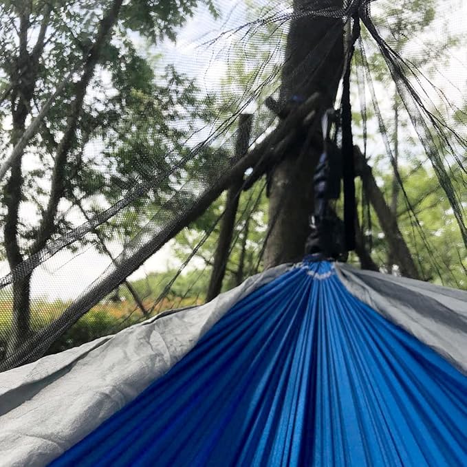 Hammock Bug Mosquito Net XL 11x4.6FT No-See-Ums Polyester Fabric for 360 Degree Protection Dual Sided Diagonal Zipper for Easy Access Fits All Hammocks