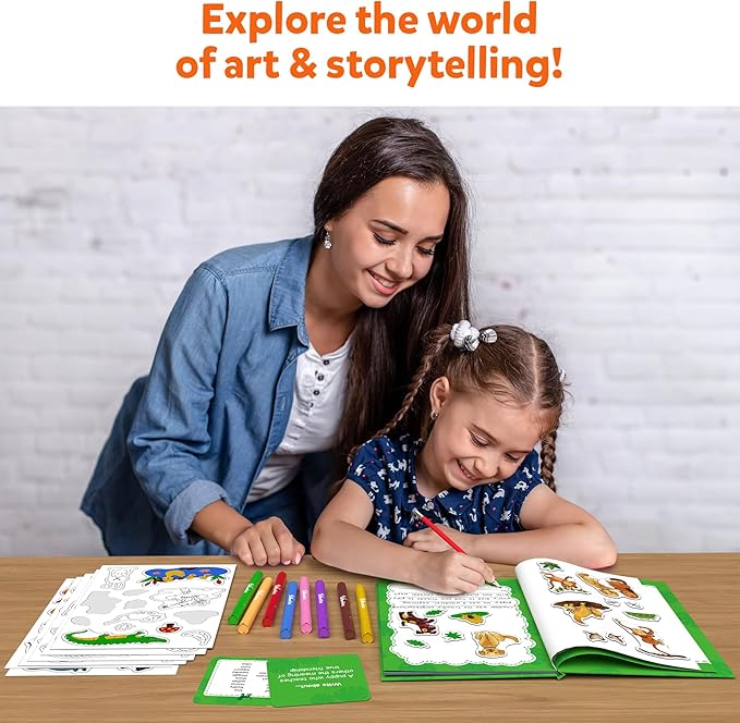 Skillmatics Storybook Art Kit - Animal Adventures Art Kit for Kids, Write & Create Storybooks, Creative Activity for Boys & Girls, DIY Kit, 150+ Stickers, Gifts for Ages 5, 6, 7, 8, 9, 10