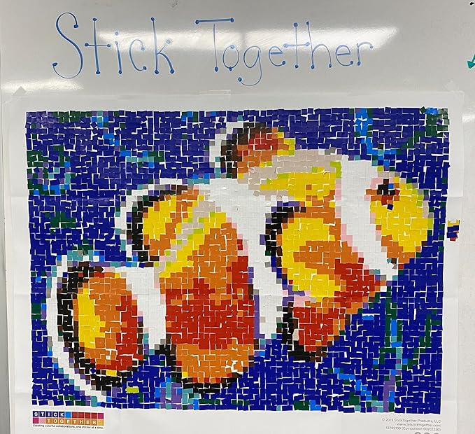 Clownfish Mosaic Sticker Art Kit for Kids and Adults, Large Sticker by Number/Letter Poster 36" x 40" with 3,996 Stickers, Paint by Stickers Puzzle for School, Classroom, Home
