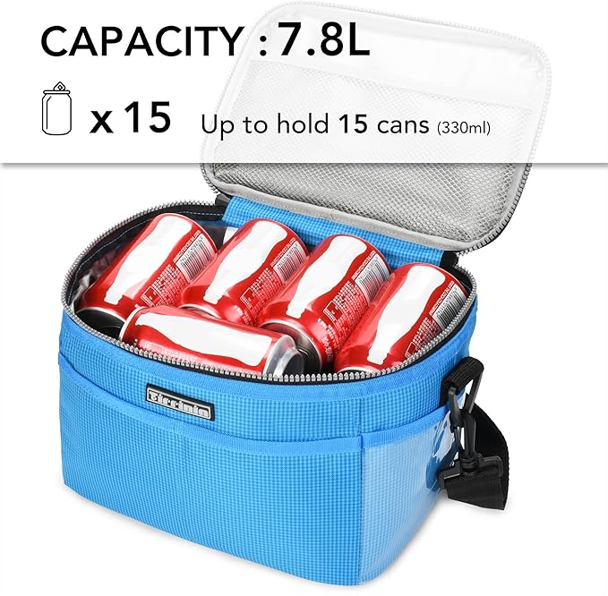 Tirrinia Insulated Lunch Box for Women Men, Leakproof Reusable Lunch Bag Containers for Adult,Working,Office,Lunch Soft Cooler Bag Tote for Picnic Hiking Beach,Blue Checkered