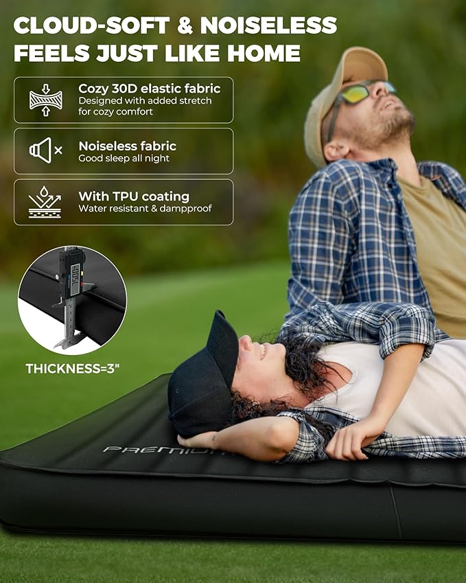 KingCamp Self Inflating Sleeping Pad for Camping Ultra Thick Double Single Foam Mattress High R Value Camping Air Pad Mat, Multi Colors & Sizes