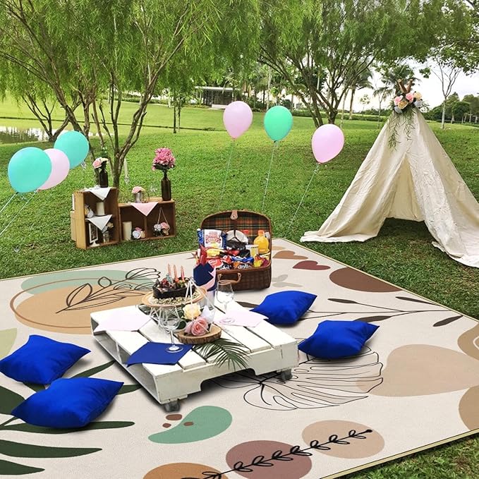 Extra Large Picnic Blankets Waterproof Foldable (80 "x 80") Beach Blanket Waterproof Sandproof,3-Layer Thicking Mat Outdoor Packable Camping Blanket