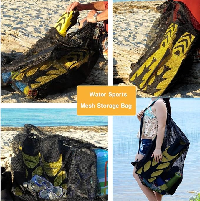 Greenery-GRE Extra Large Mesh Equipment Bag Adjustable Strap Drawstring Heavy Duty Hold 15 Soccer Balls Netball Basketball Football Bags Sports Duffel