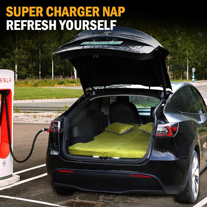 Memory Foam Camping Mattress for Tesla Model Y Sleeping Pads Sleeping Mat 3 INCH Thick Road Trip/Car Camping/Super Charger Nap/Temporary Car Sleeping
